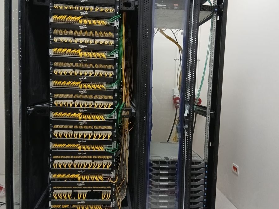 A Stark-built rack with managed fibre trunks