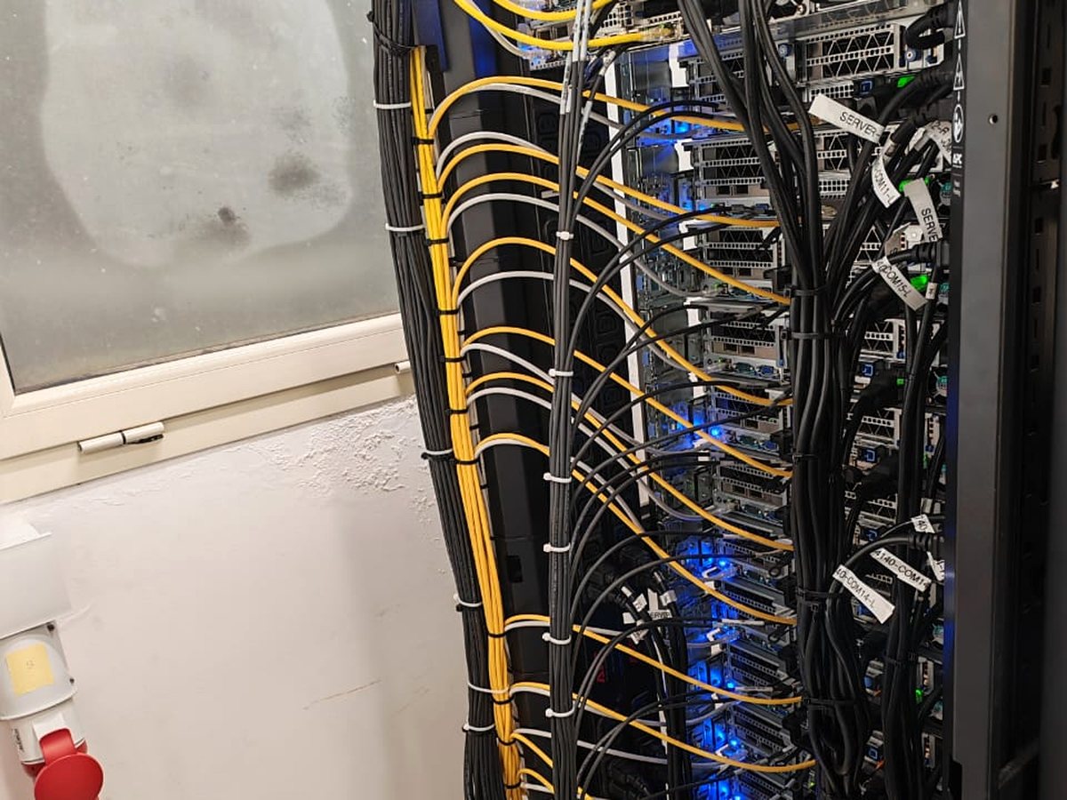 A rack rebuilt, patched and labelled to standard by Stark Technology