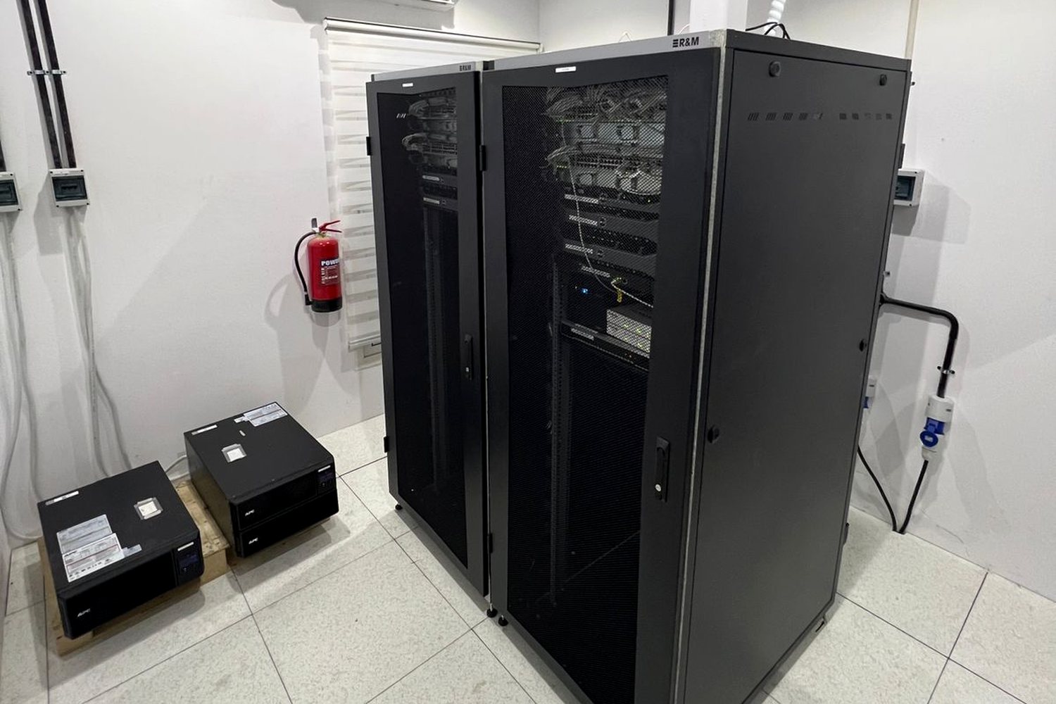 An edge network cabinet built and patched by Stark Technology